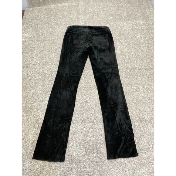 Ecru Leather Straight Leg Pants Women sz 6 black 100% leather half Lined trouser - Picture 3 of 12
